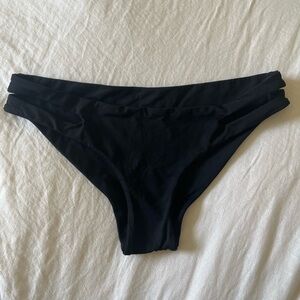L*Space swim black bikini bottom only. Double strap detail. Size XS